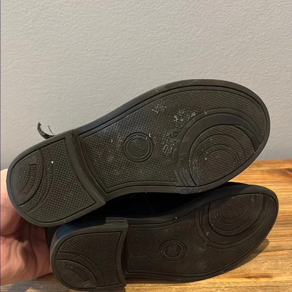 Wonder Nation Black Ankle Boots with Side Zipper